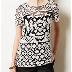 EVERLEIGH Black and White Top by Anthropologie